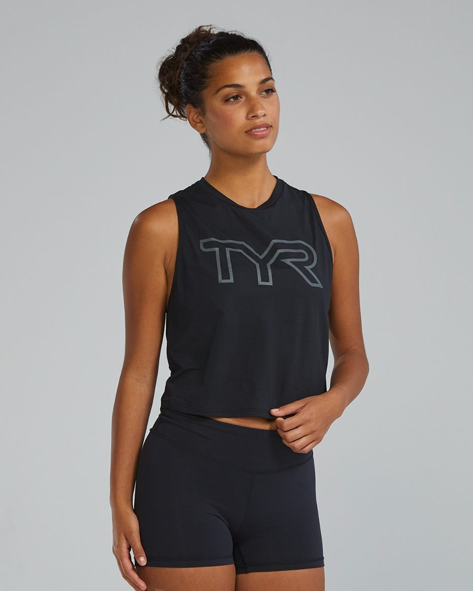TYR | Cropped Tech Tank Black