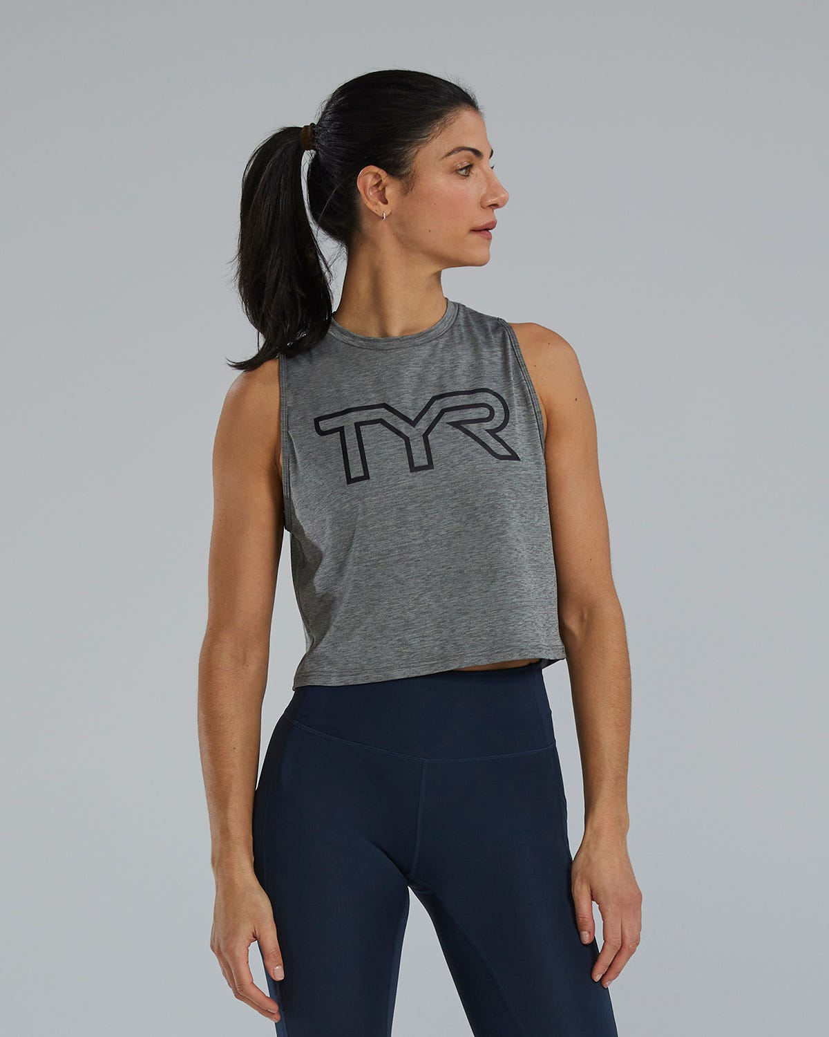 TYR | Cropped Tech Tank Grey