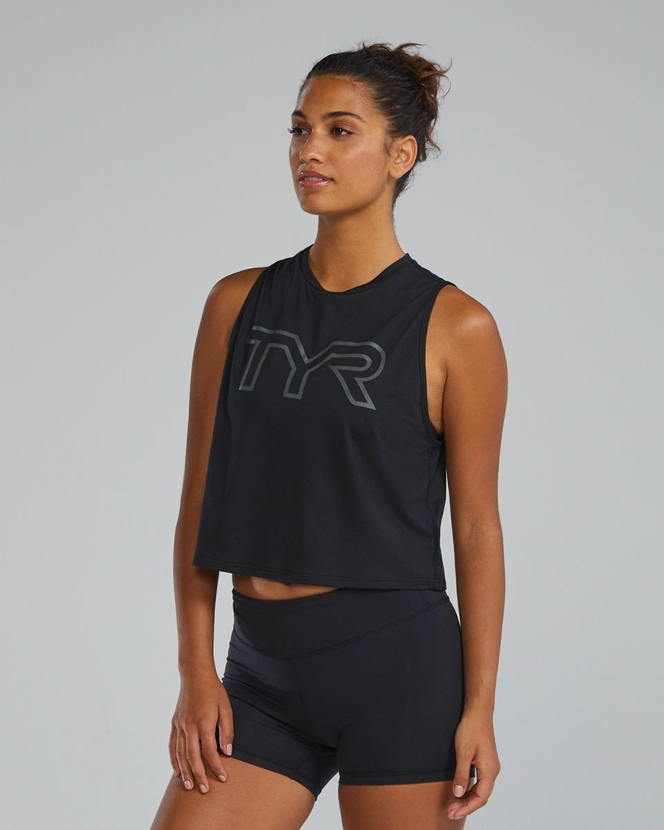 TYR | Cropped Tech Tank Black