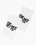 TYR | Muñequeras Performance Script White/Black