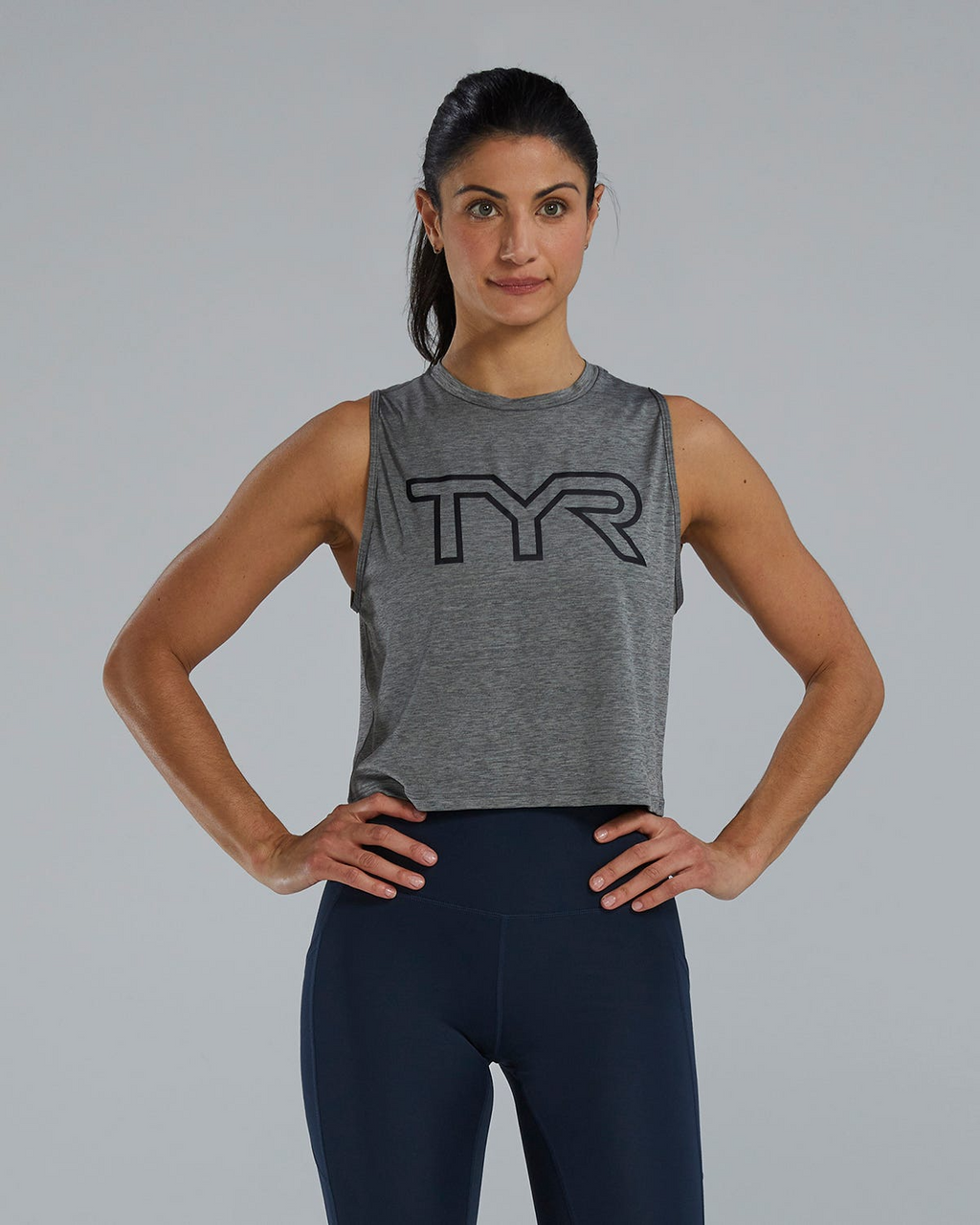 TYR | Cropped Tech Tank Grey