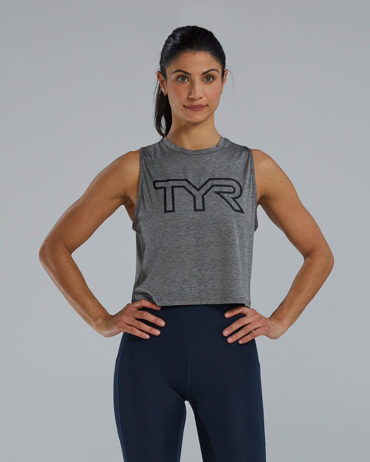 TYR | Cropped Tech Tank Grey