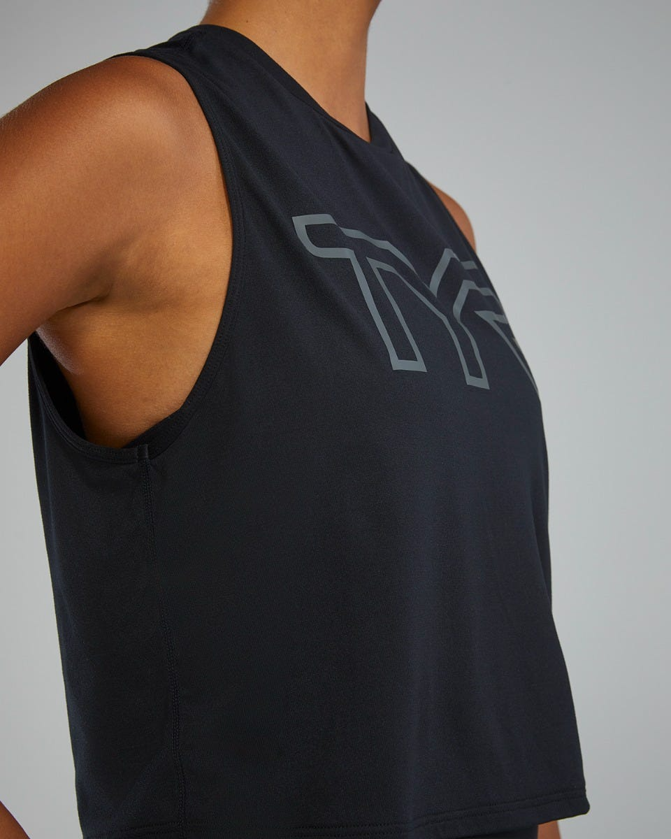 TYR | Cropped Tech Tank Black