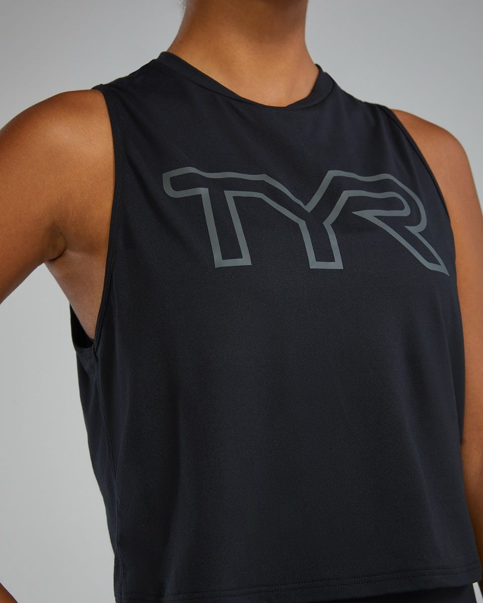 TYR | Cropped Tech Tank Black