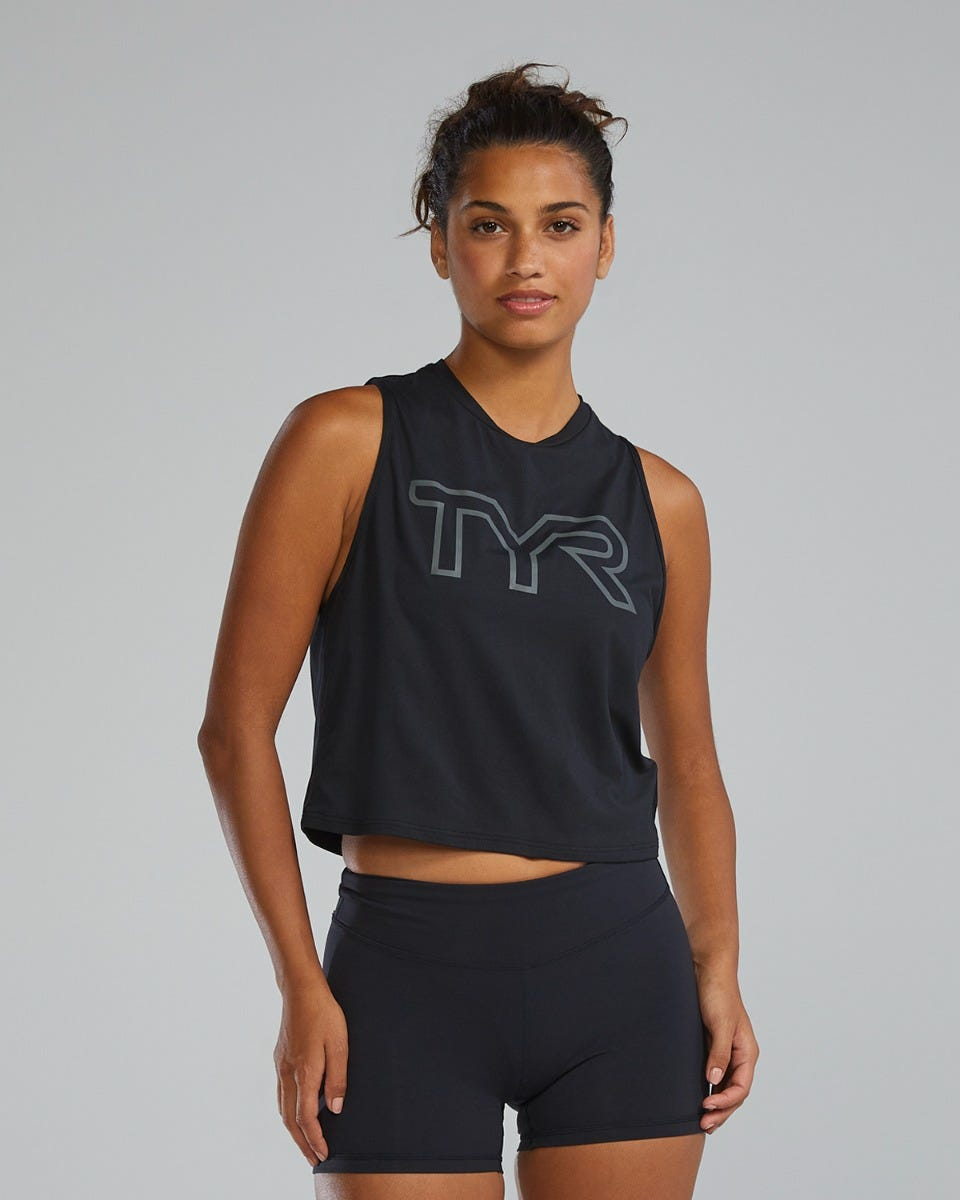 TYR | Cropped Tech Tank Black