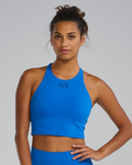 TYR | Cropped High Neck Sports Bra Cobalt