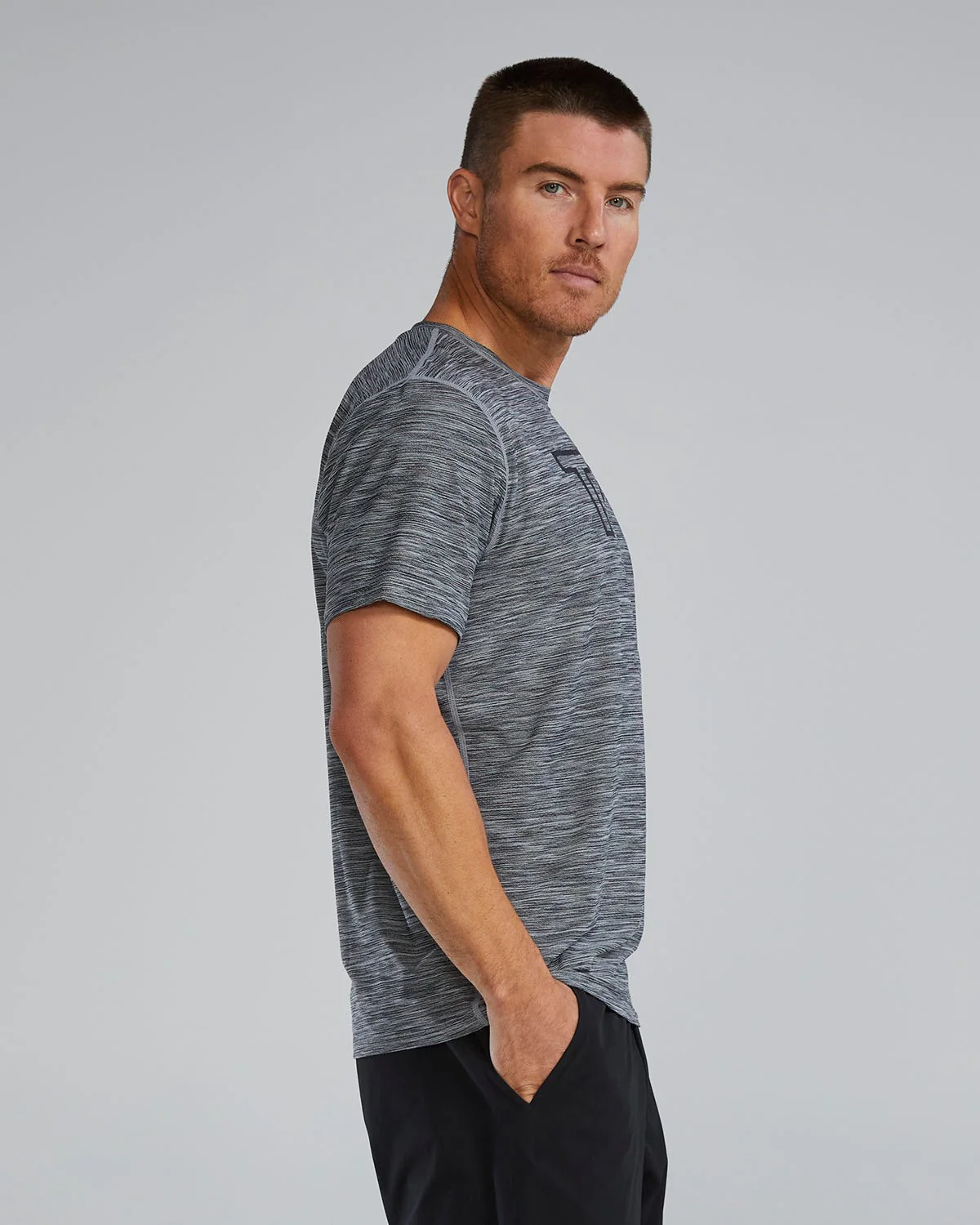 TYR | Playera Airtec Logo Heather Grey