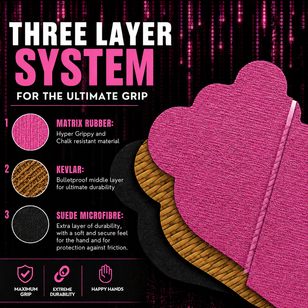 FROG GRIPS | ELITE HYBRID - Fingerless Pink